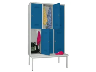banklocker,dubbeldeks,HxBxD 2150x1200x800mm,RAL7035,front RAL5010 - 1