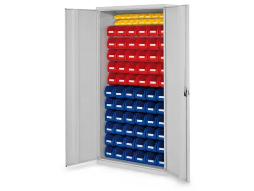 kast met sleufplaat m. bakken,HxBxD 1950x1000x410mm,82bakken PE