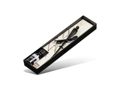 Set de calligraphie Standardgraph noir avec plume en verre et encrier