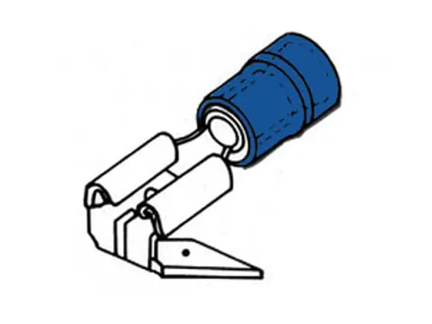 Kabelschoen "Piggy Back" 6.4mm Blauw