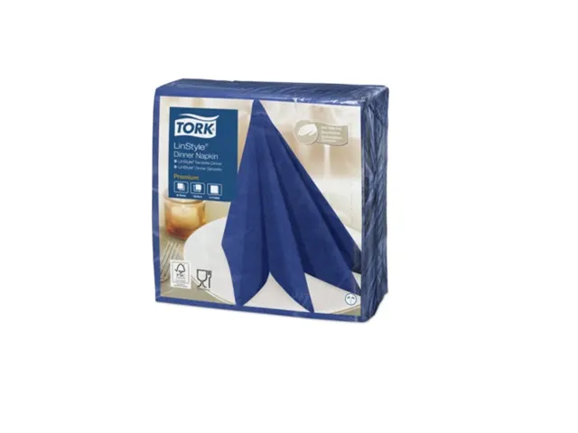 Linstyle Dinnerservet 39x39cm 1-laags 1/4 vouw midnight blue 12x50stuk