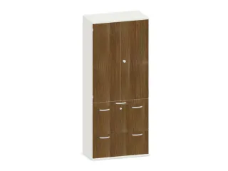 kantoorkast,HxBxD 1920x800x430mm,decor romp wit,decor front noten - 1