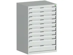 ladekast HxBxD 1200x800x750mm 10laden RAL7035 front RAL7035