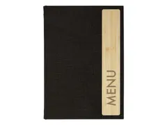 Menukaart map Sigel A5 Eco serie D.grijs/hout voor 8 blad
