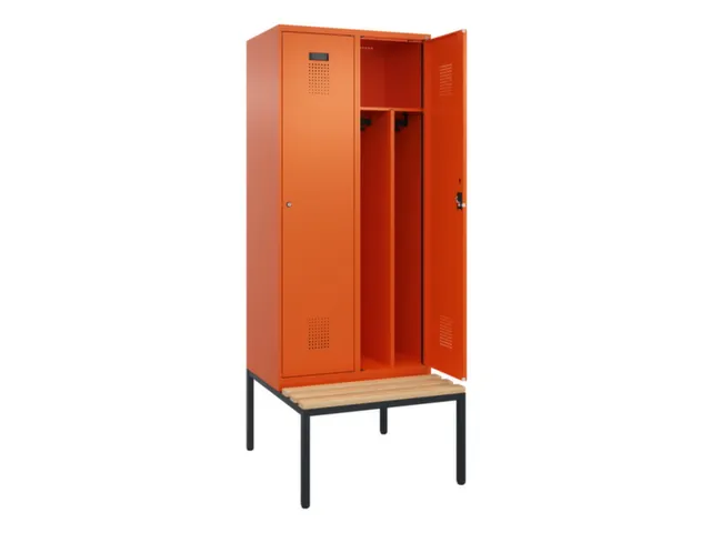locker met bank,voor scheiding van kleding,HxBxD 2120x800x815mm,2vak