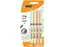 Markeerstift Bic grip pastel assorti blister à 4 stuks