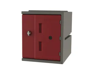 Kunststof locker,HxBxD 460x385x470mm,1vakken,draaigrendel,romp grijs - 1