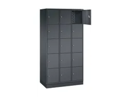 lockerkast,HxBxD 1950x920x500mm,3x5vakken,cil.-slot,sokkel