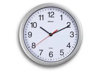 Wandklok MAULrun quartz Ø25x5cm kunststof zilver/wit incl.batterij - 2