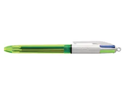 Balpen Bic 4kleuren medium fluor geel