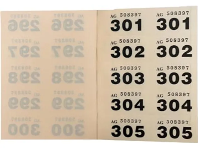 Genummerde Loterij- En Garderobetickets 1-1000