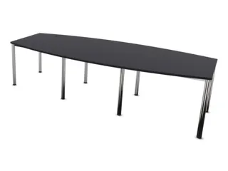 vergadertafel,HxBxD 740x2800x1200mm,vatvormig,CC-zwart - 3