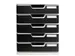 Bloc à tiroirs MODULO A4 5 tiroirs Classic Noir Gris