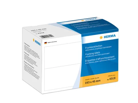 HERMA 4319 Frankeeretiketten dubbel 163x45mm 1000 stuks