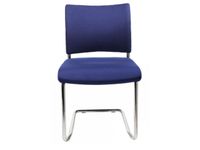 Bezoekersstoel Blauw Stof 450x480x450mm Verchroomd Sledeframe