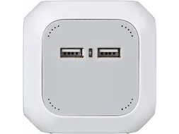 Stekkerblok Brennenstuhl Alea 4vdig 2 USB H05VV-F 3G1.5 1.4m wt/gs FR/