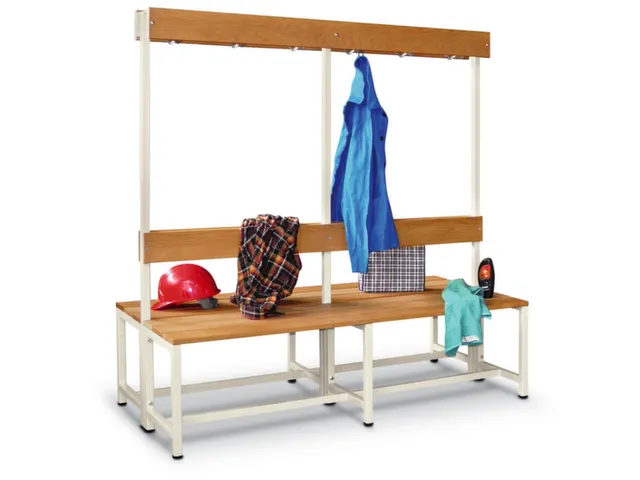 banc double,HxLxP 1600x1500x770mm,piètement RAL9010