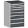 ladekast 1200x800x650mm 8laden zware lasten RAL7035 front RAL7016