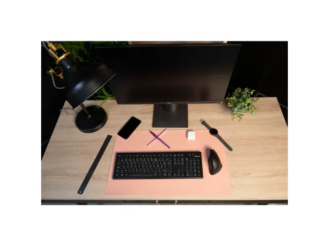 Onderlegger PU 35x60cm nude/grijs