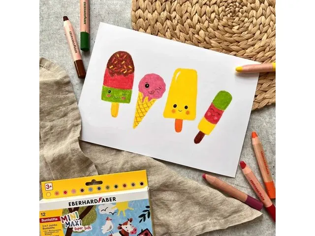 Crayon de couleur Eberhard Faber 3en1 12pcs. noyau extra épais de 10