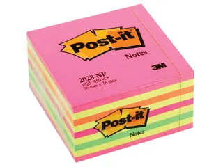 Memoblok 3M Post-it 2028 76x76mm kubus neon kleuren - 2