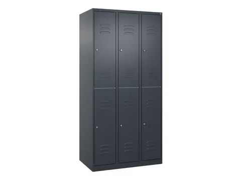dubbeldekse locker,HxBxD 1850x900x500mm,3x2vak.,vak B 300mm,cil.-slot