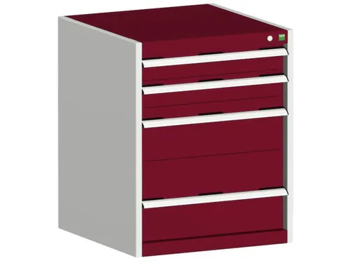 ladekast HxBxD 800x650x525mm 4laden romp RAL7035 front RAL3004