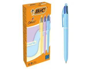 Balpen Bic 4-kleuren M pastel assorti - 5