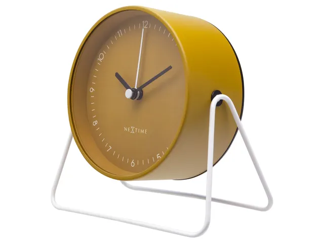 Wekker Nextime Berlin Table 14x13 cm geel metaal