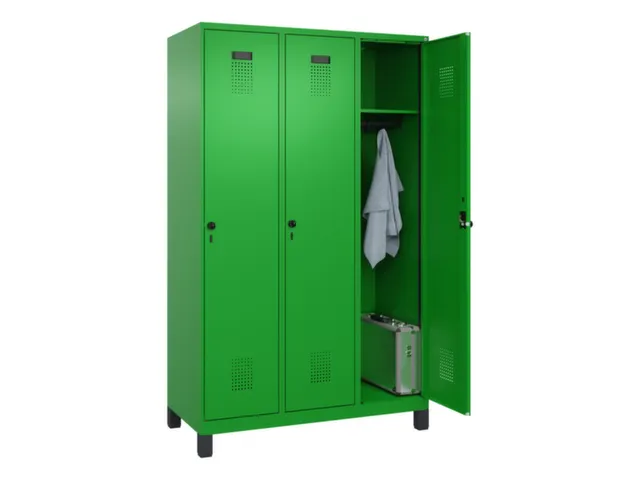 locker,HxBxD 1950x1200x500mm,3vak,vak B 400mm,draaigrendel,voeten
