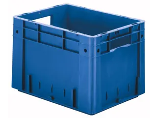 Euronorm Stapelkrat 270x400x300mm 23.3l Wanden/Bodem Gesloten Blauw - 1