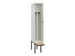 locker met bank,voor scheiding van kleding,HxBxD 2120x300x815mm,1vak