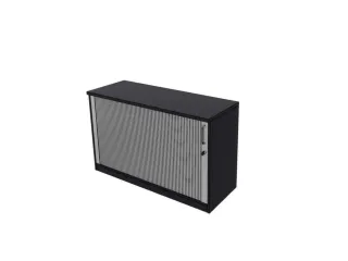 jaloeziedeurkast,HxBxD 720x1200x445mm,1xhouten vloer,1,5 OH,CC-zwart - 1