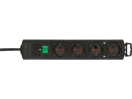 Stekkerdoos Brennenstuhl Comfort Plus 4vdg incl platte stekker 2m zw