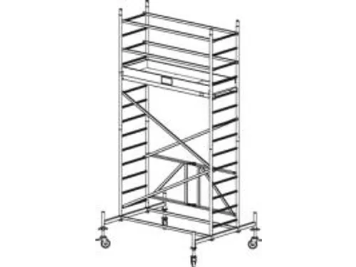 vouwsteiger,werk H 4,8m,steiger H 4m,platform BxD 2000x600mm,aluminium