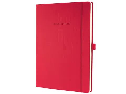 Notitieboek Conceptum Pure A4 Red gelinieerd hardcover, genummerde pag