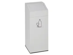 Afvalverzamelaar 45 liter HxBxD 790x320x320mm sticker wit glas RAL9016