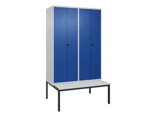 PBM-locker met bank,HxBxD 2120x1200x815mm,4vak,vak B 300mm - 1
