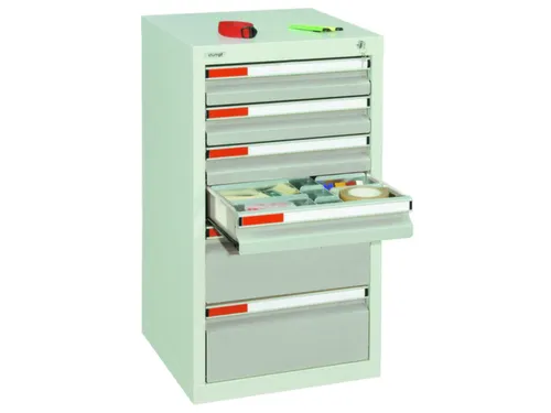 ladekast HxBxD 900x500x500mm 6laden vergrendeling RAL7035
