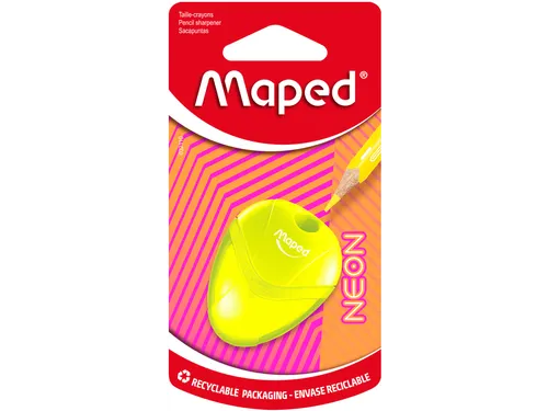 Maped I-Gloo potloodslijper NEON met opvangbakje 1-gaats Assorti