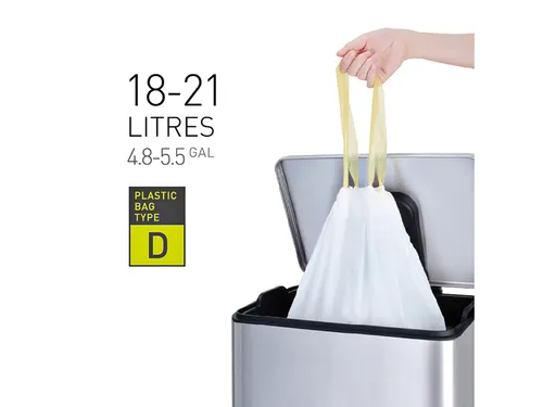 Afvalzak EKO MDPE type D met trekband 55x55cm 18-21 Liter wit