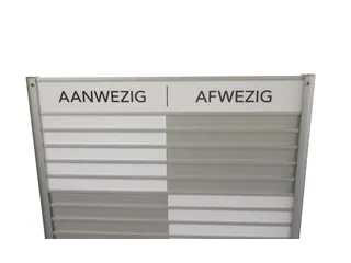Menoor In-Uit bord 25 namen Aluminium Aanwezig/Afwezig Wit - 2