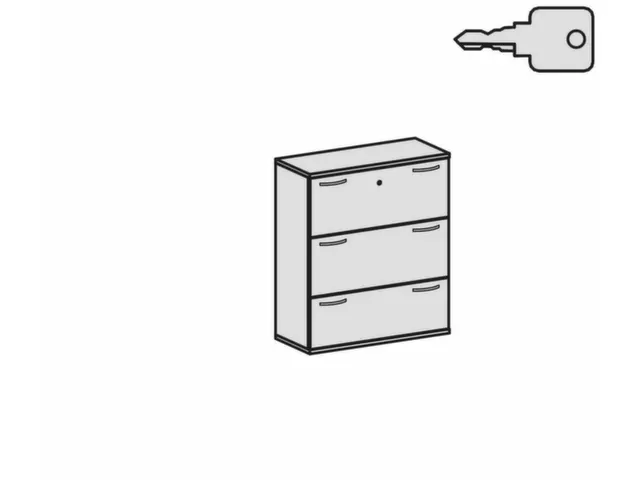 hangmappenkast 1150x1000x430mm 3hangmappenframes Noten