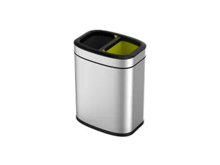Gescheiden Afvalbak Oli-cube Open Top Bin 10+10 Liter Mat RVS - 1