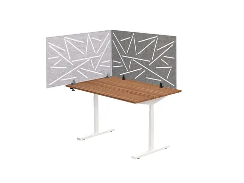 Akoestisch Bureaupaneel met patroon uitsnede 60x120cm Lichtgrijs
