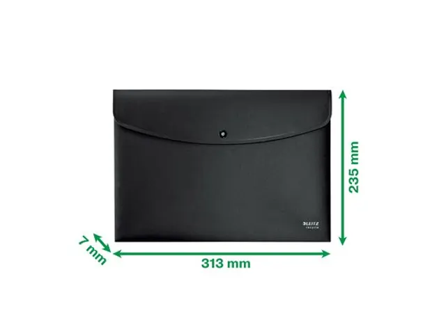 Enveloptas Leitz Recycle A4 met drukknopen PP zwart