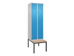 locker met bank,HxBxD 2120x600x815mm,2vak,vak B 300mm,cil.-slot