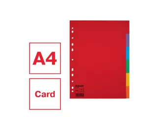 Tabbladen Esselte A4 11-gaats Karton 6-delig Blanco Tabs Kleur - 10