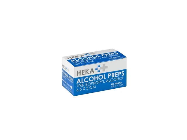 Lingette alcoolisée Heka 6,5x3cm non stérile