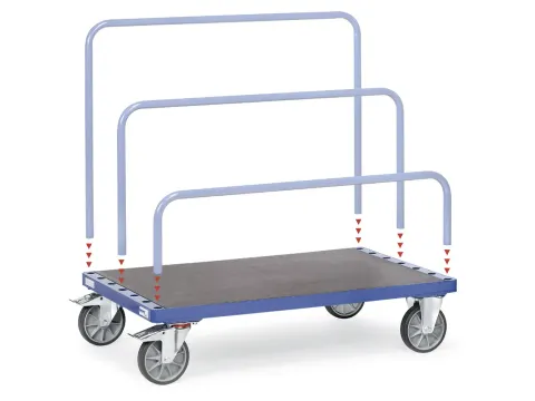 Platenwagen 4465 - Zonder Beugels 500kg 1600x800mm Massief Rubber